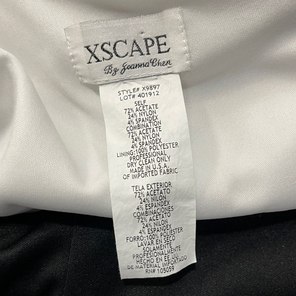 *Xscape by Joanna Chen Women's Black & White One Shoulder Dress Sz S - Picture 13 of 14